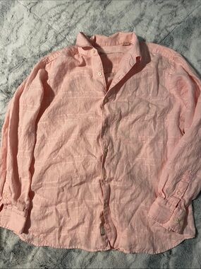 Tommy Bahama Lightweight Pink Button-Down Shirt Beach Vacation Lake Summer